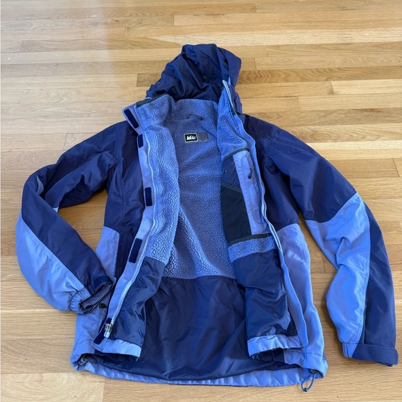 REI Jackets & Blazers - REI Elements Women’s XS Insulated Hooded Jacket - Purple/Blue - Fleece Lined